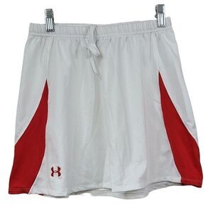 Under Armour Women's Athletic Skirt Red/White Nylon Mesh Tennis Golf Size SMALL